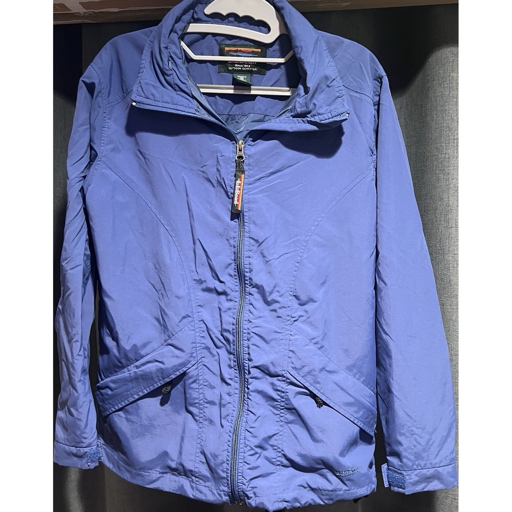 L.L.Bean Outdoor Outfitter Women's Jacket Blue S Full Zip Pockets Mid-Length